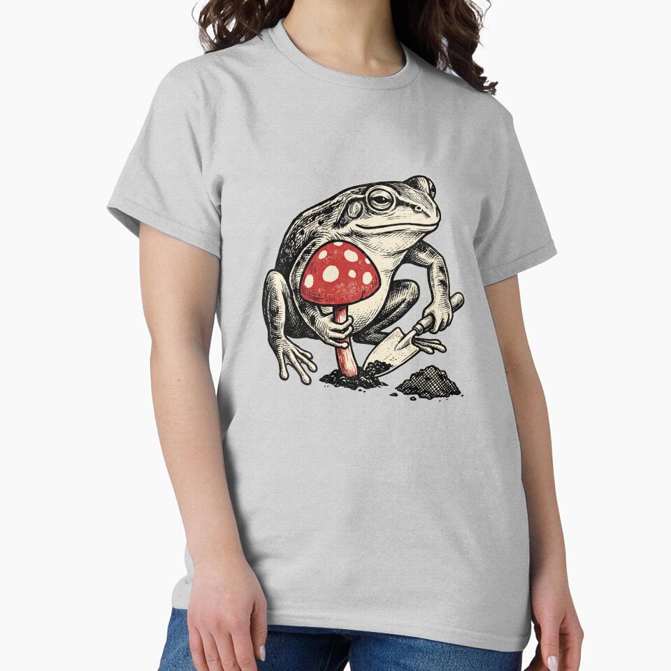 Mushroom Foraging Frog by Tiffany Roy