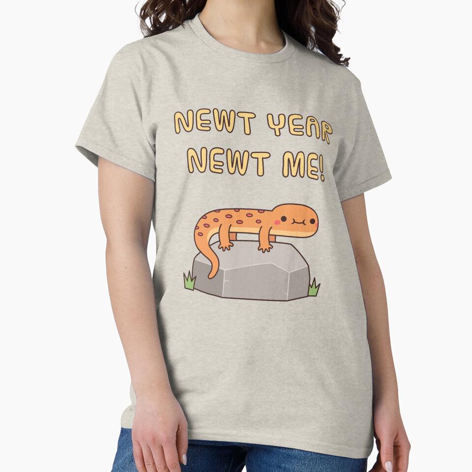 Cute Newt Year Newt Me New Year Pun by rustydoodle