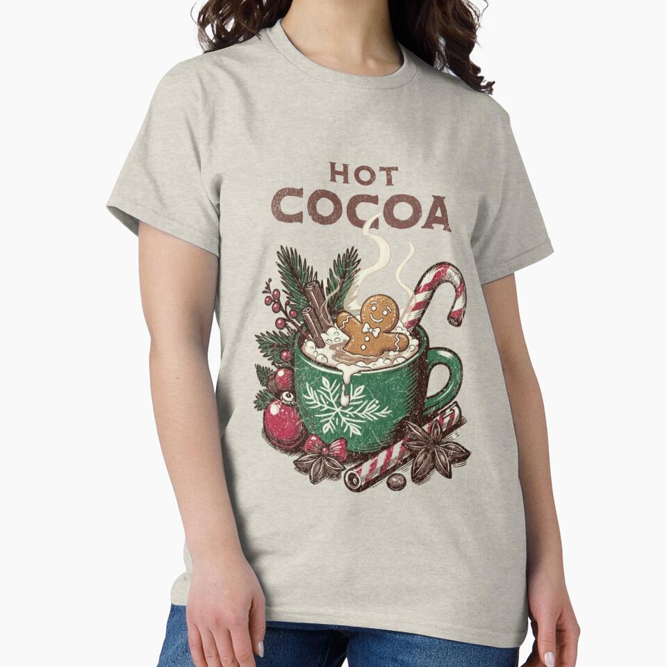 Vintage Hot Cocoa Gingerbread Cute Christmas by dudelinart