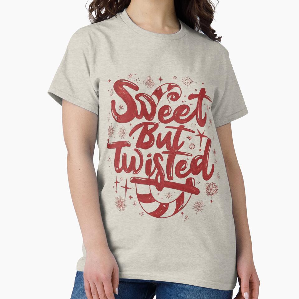 Candy Cane Sweet But Twisted Christmas holiday Quote Saying Candy Cane by Otmanestickers