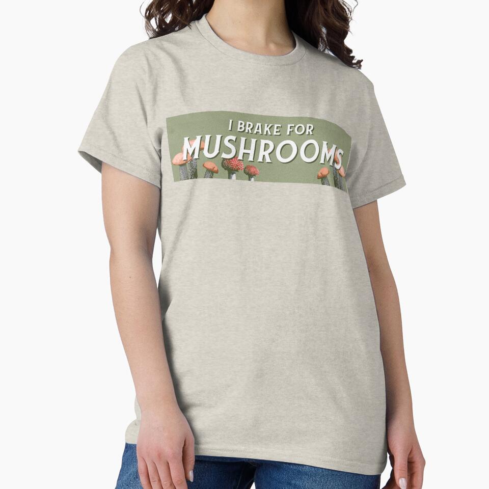 i brake for mushroom hunting funny bumper by Doooriginals