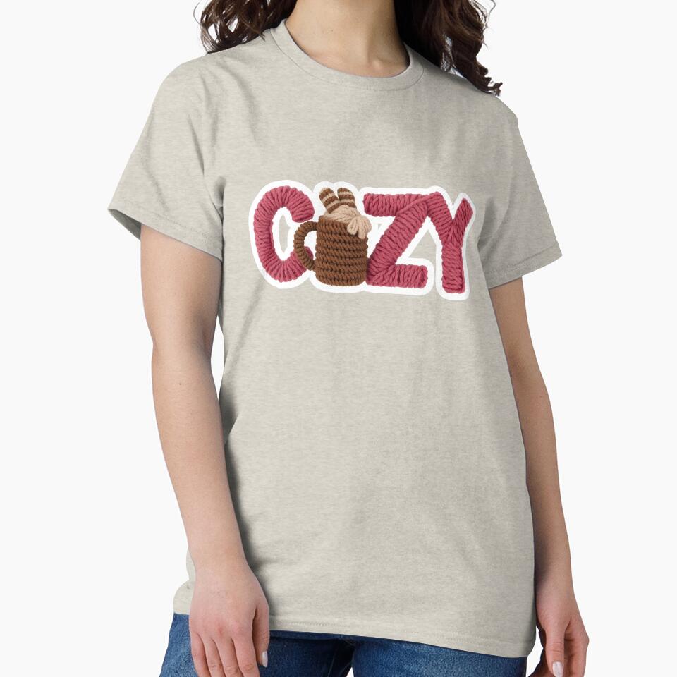 Cozy Winter Yarn Typography Warm Knitted Seasonal Design by MiszungART