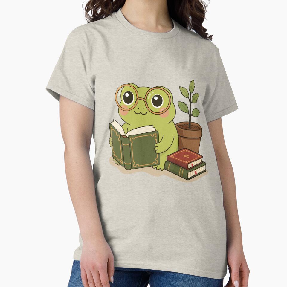 Cute Reading Frog  | Cozy Bookworm Frog with Glasses | Book Lover Gift by Lilypad Shop