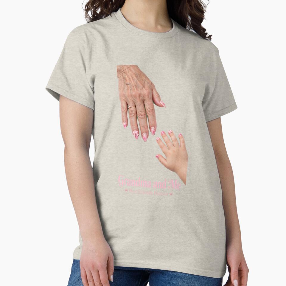 Grandma and Me Pink Bow Nails Art Print by HoMya