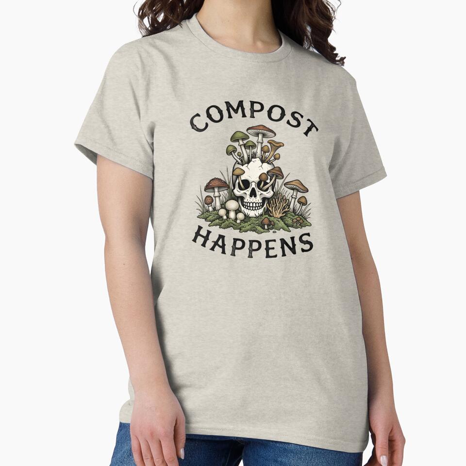 Compost Happens Funny Gardening Skull by MagicTheDog