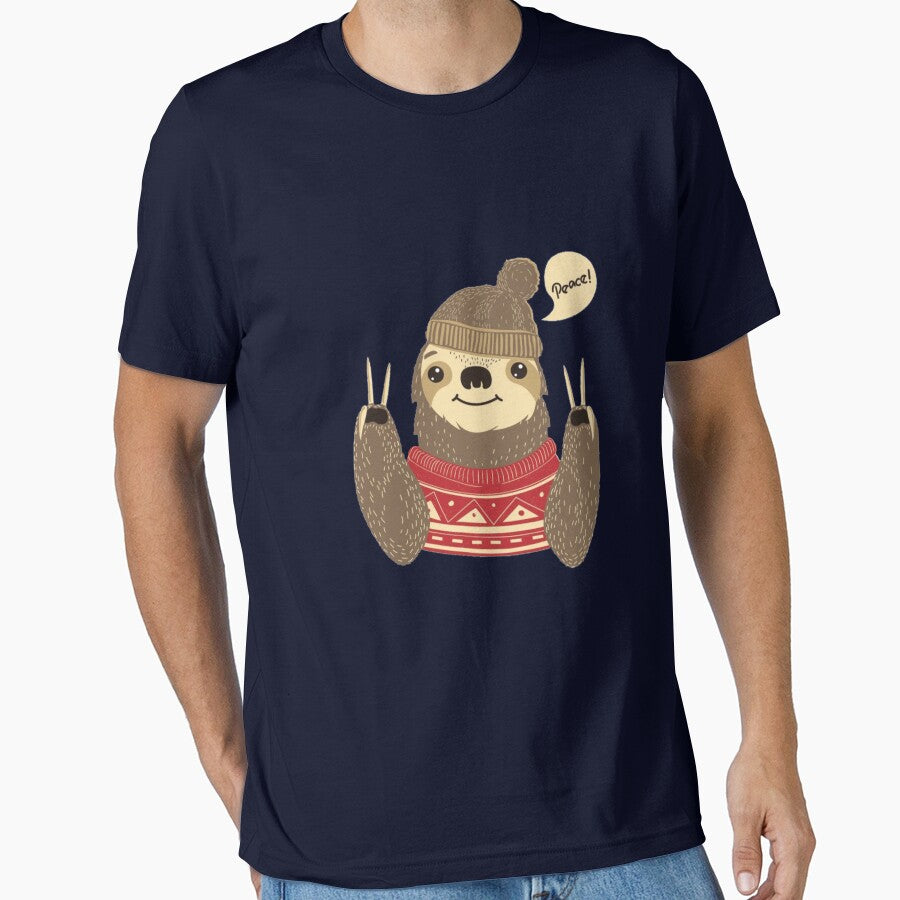 Peace Christmas Sloth Gift by amethystdesign