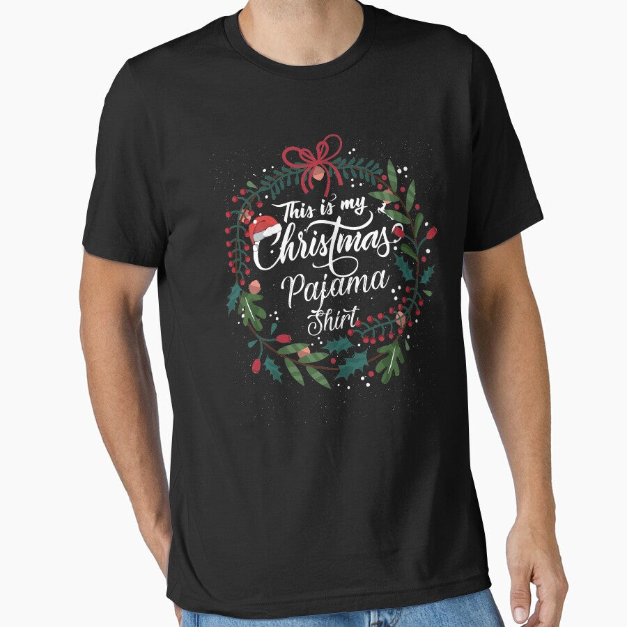 This is my Christmas Pajama Shirt mistletoe wreath by alenaz