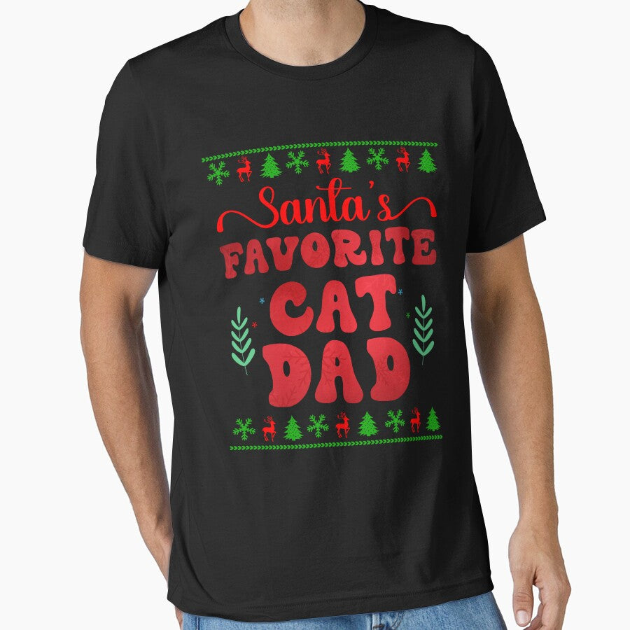 Santa's Favorite Cat Dad Funny Christmas Family Puppy by Be Cool (5.0) ⭐⭐⭐⭐⭐