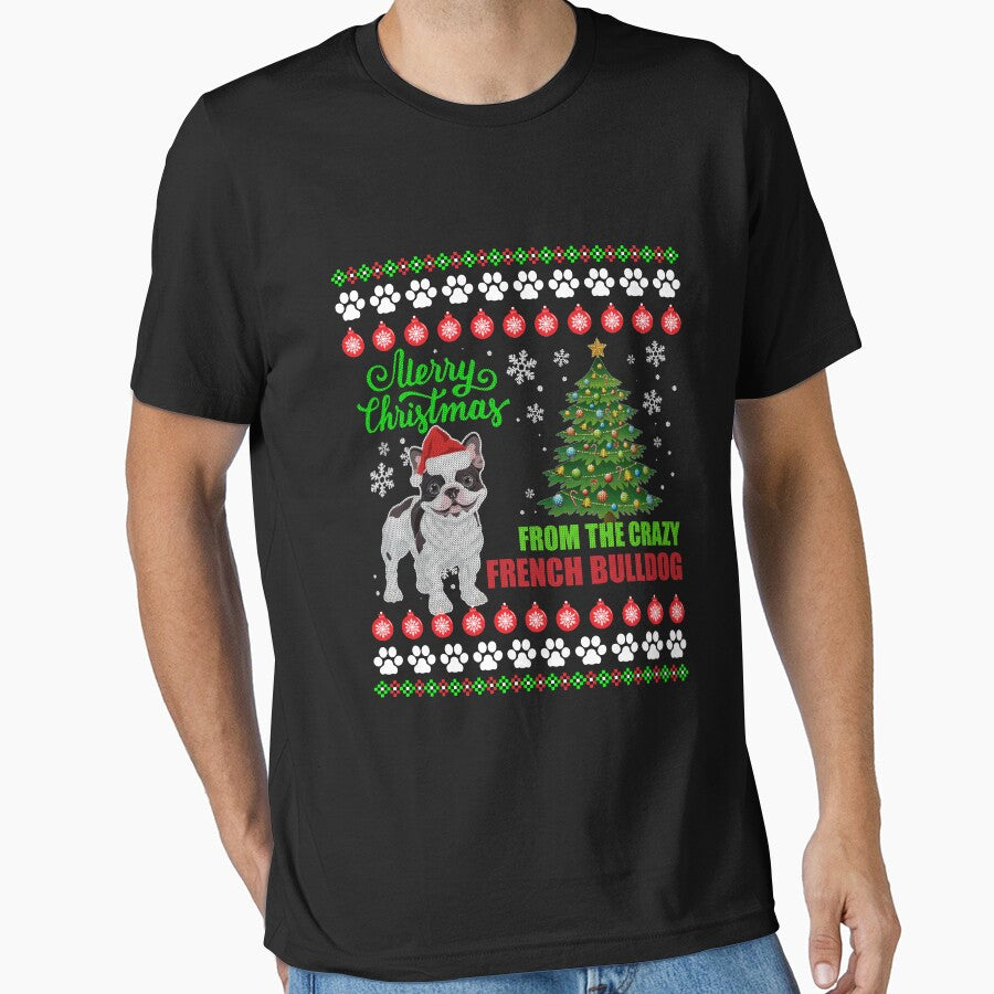 Merry Christmas From French Bulldog Dog Ugly Sweater Tshirt by thuthuatna