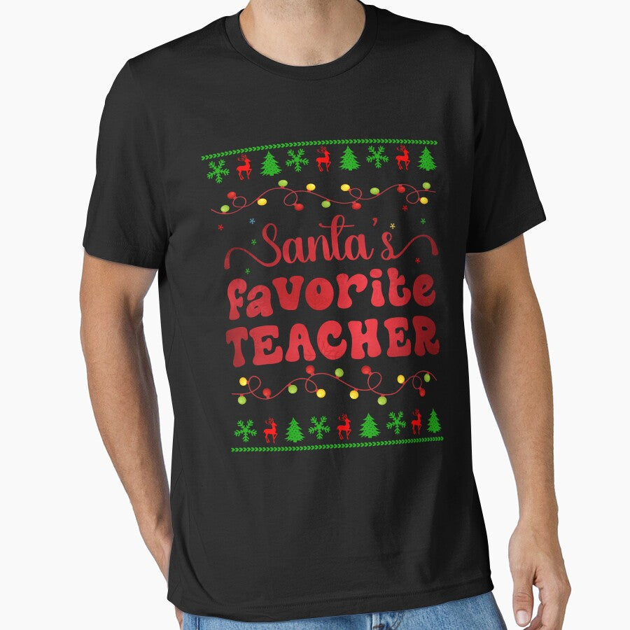Santa's Favorite Teacher Funny Christmas Family Nursing by Be Cool (5.0) ⭐⭐⭐⭐⭐
