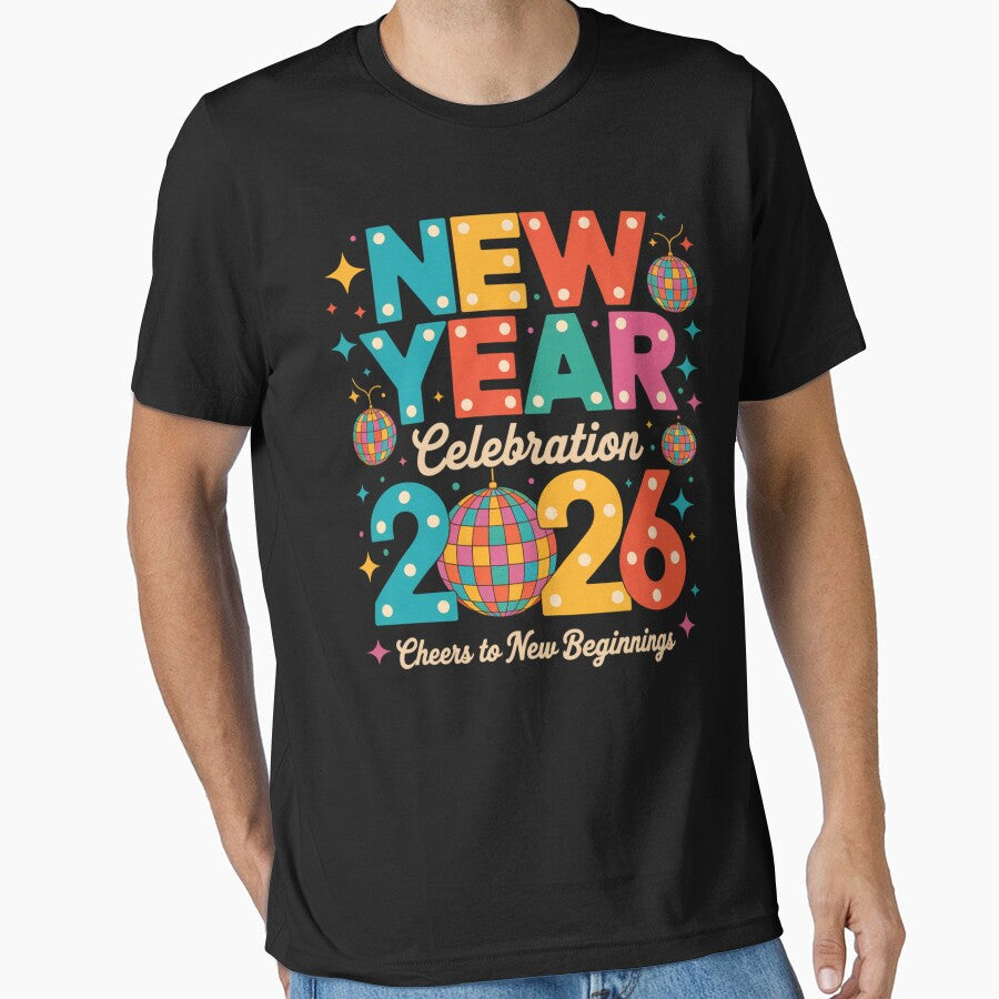 New Year Celebration 2026 Disco Ball Matching by FreshVibe Prints