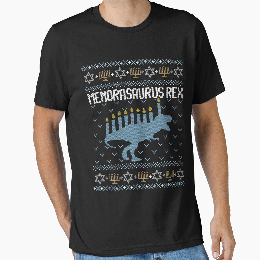 Ugly Hanukkah Sweater, Trex, Jewish Dinosaur shirt by taraJcreative