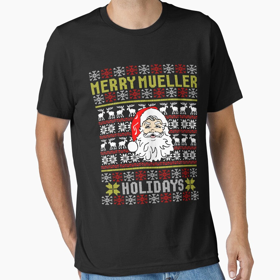 Robert Mueller Time Merry Mueller Holidays Ugly Christmas Sweater Shirts by ravishdesigns