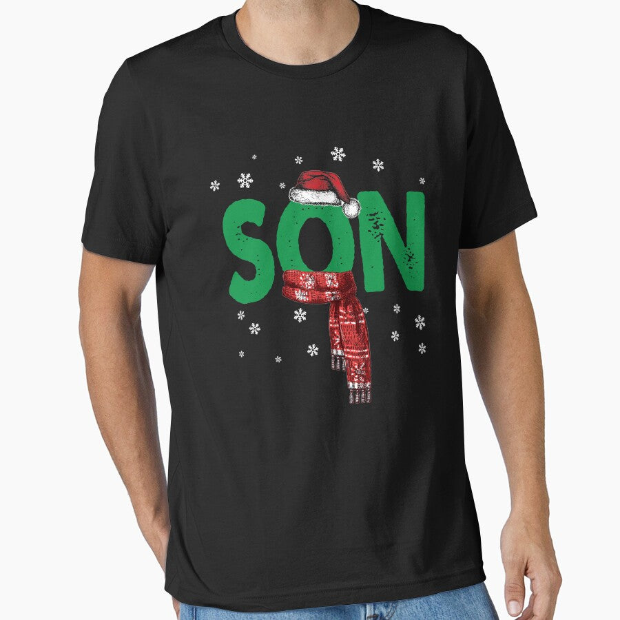 Son T-Shirt Christmas Santa Hat Family Matching Pajamas by thuthuatna