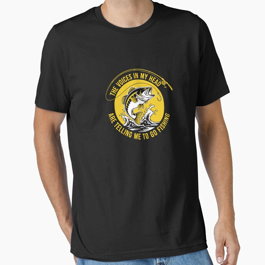 The Voices In My Head Are Telling Me To Go Fishing Fisherman Angler Hobbyist by PopStars1993