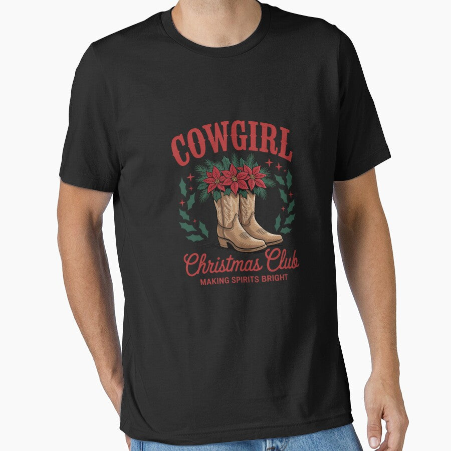 Cowgirl Christmas Howdy Xmas Cowgirl Boots Flower Western by ToggleBet