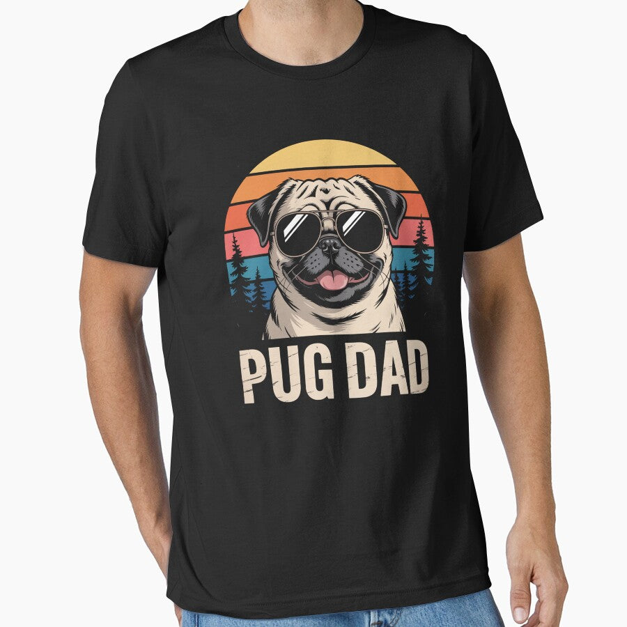 Pug Dad Dog Lovers Father'S Day by RayhendersonArt