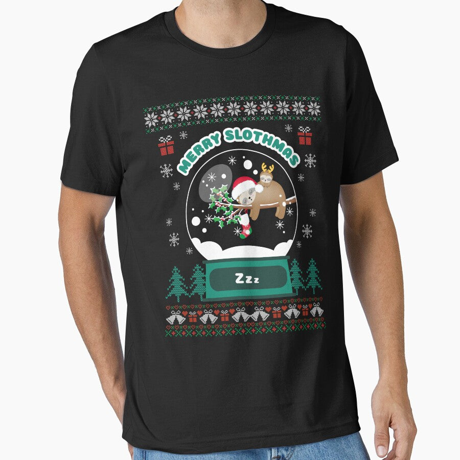 Merry Slothmas Snowball Mom & Baby by bohefy