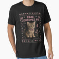 Rage Consumes Me Funny Christmas Ugly Sweatshirt, Funny Kitten Shirt, Funny Cat Meme Holiday T-Shirt, Hilarious Xmas Tee, Weirdcore T-shirts, Cat Lover Gift by Rosqzz