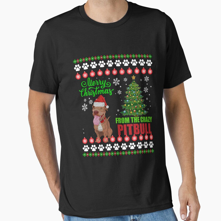 Merry Christmas From Pitbull Dog Ugly Sweater T Shirt Gift by thuthuatna