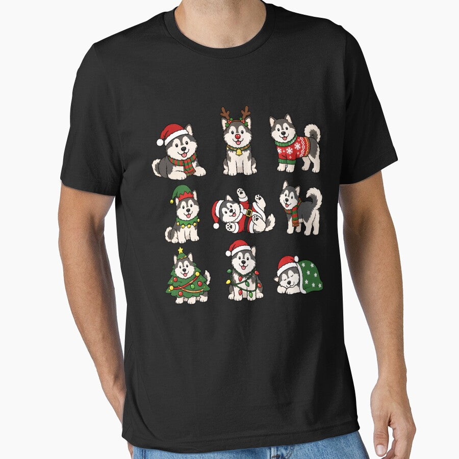 Funny Alaskan Malamute Dog Christmas Holiday Xmas Mom Dad by rafaeltto