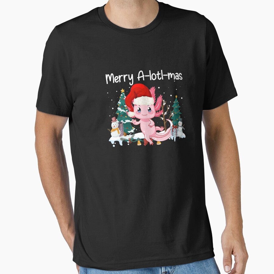 Cute Axolotl Christmas Merry Alotlmas For Axolotl Lover Xmas T-Shirt by BehringerIvo