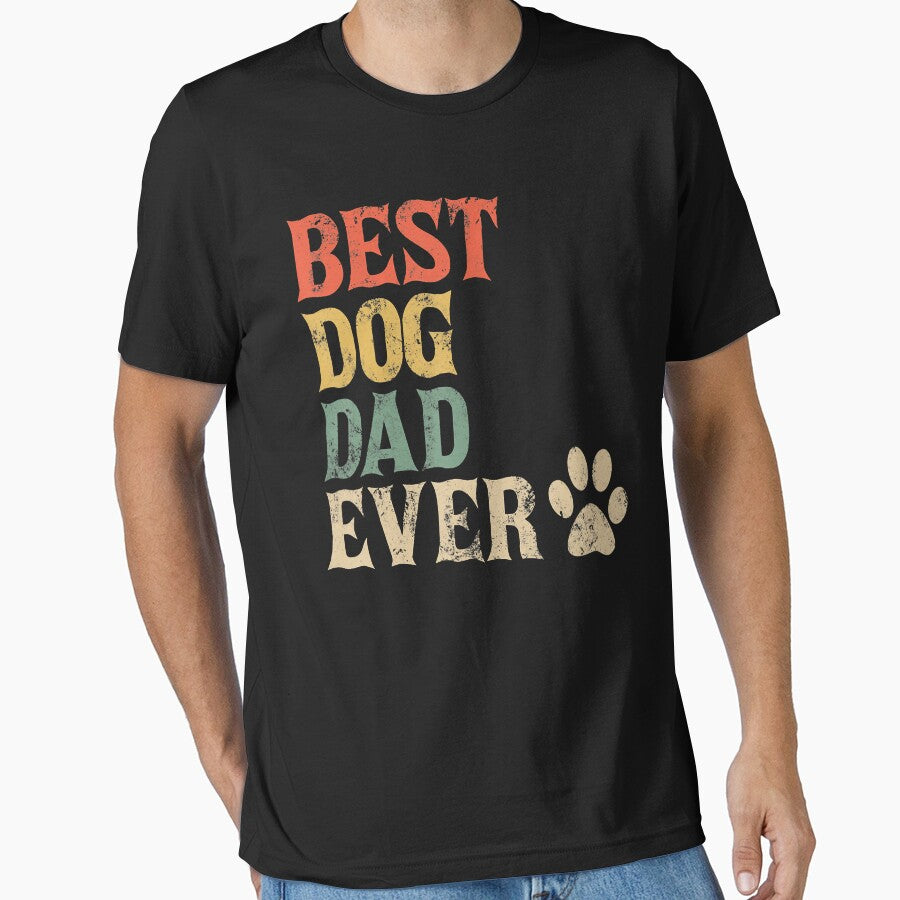 Best Dog Dad Ever Vintage Dog Daddy Retro Doggy Father by JodyBoling