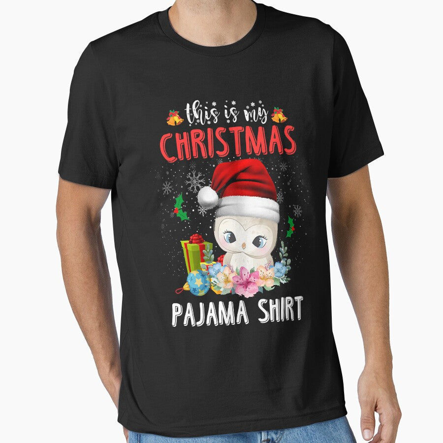 This Is My Christmas Pajamas Owl Christmas T-Shirt by LenaEhrlichmann