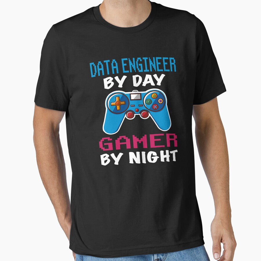 Data engineer By Day Gamer By Night shirt, Funny Data engineer Gamer Birthday Gift, Data engineer Dad Husband Boyfriend Video games Lovers Christmas Gift by xlnv