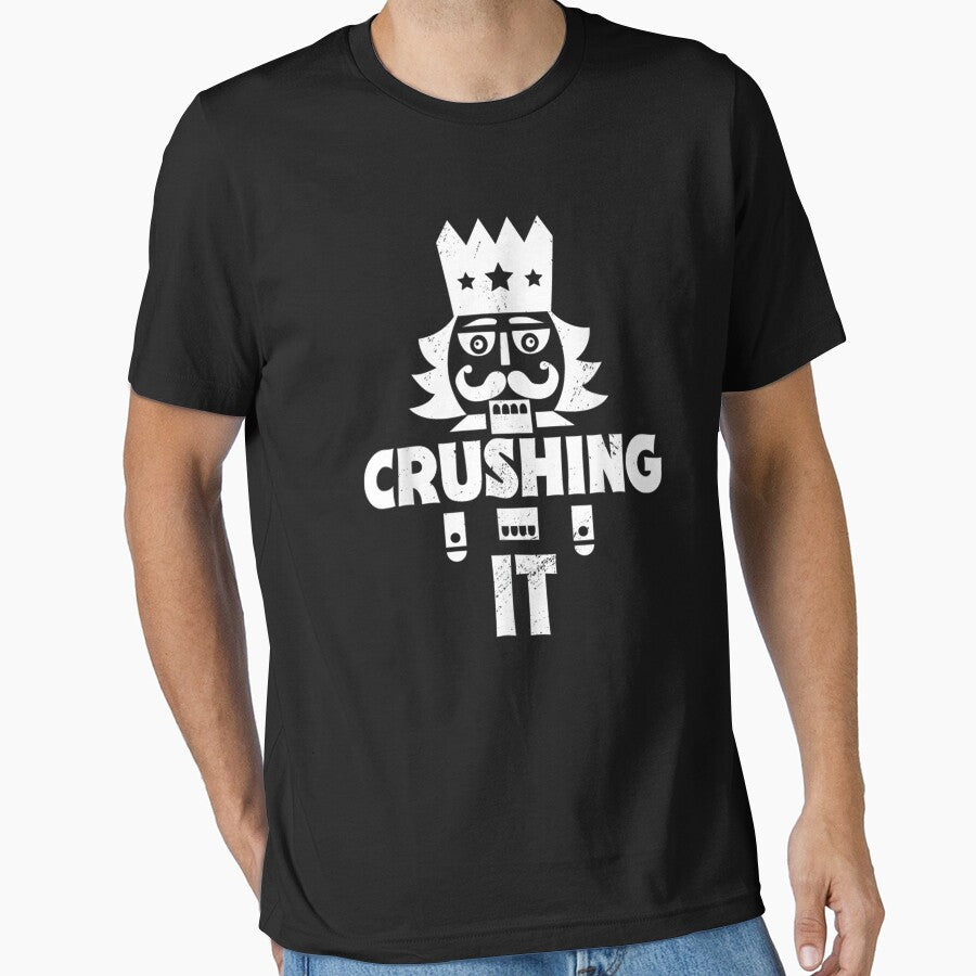 Funny Nutcracker Vintage Christmas Nutcracker Crushing It T-Shirt by diagoamaan