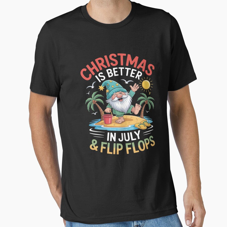Gnome On The Beach Christmas Is Better In July And Flip Flop by tabdejinti