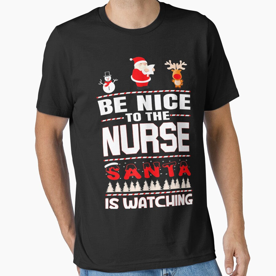 Santa Retro Christmas To Nurse Nurse Vintage Nice is Classic Be The Watching by FrankyTepper