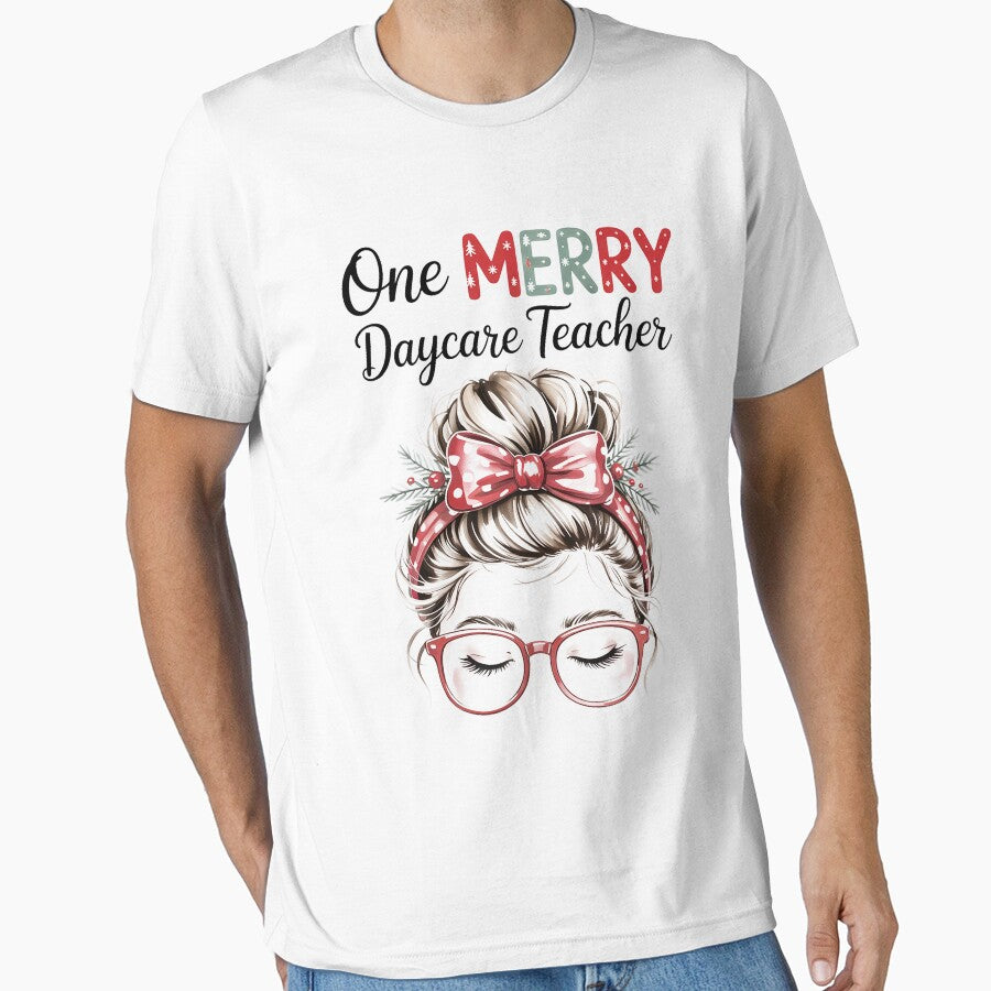 Daycare Teacher Messy Bun Preschool Teacher Christmas by ForestMmost
