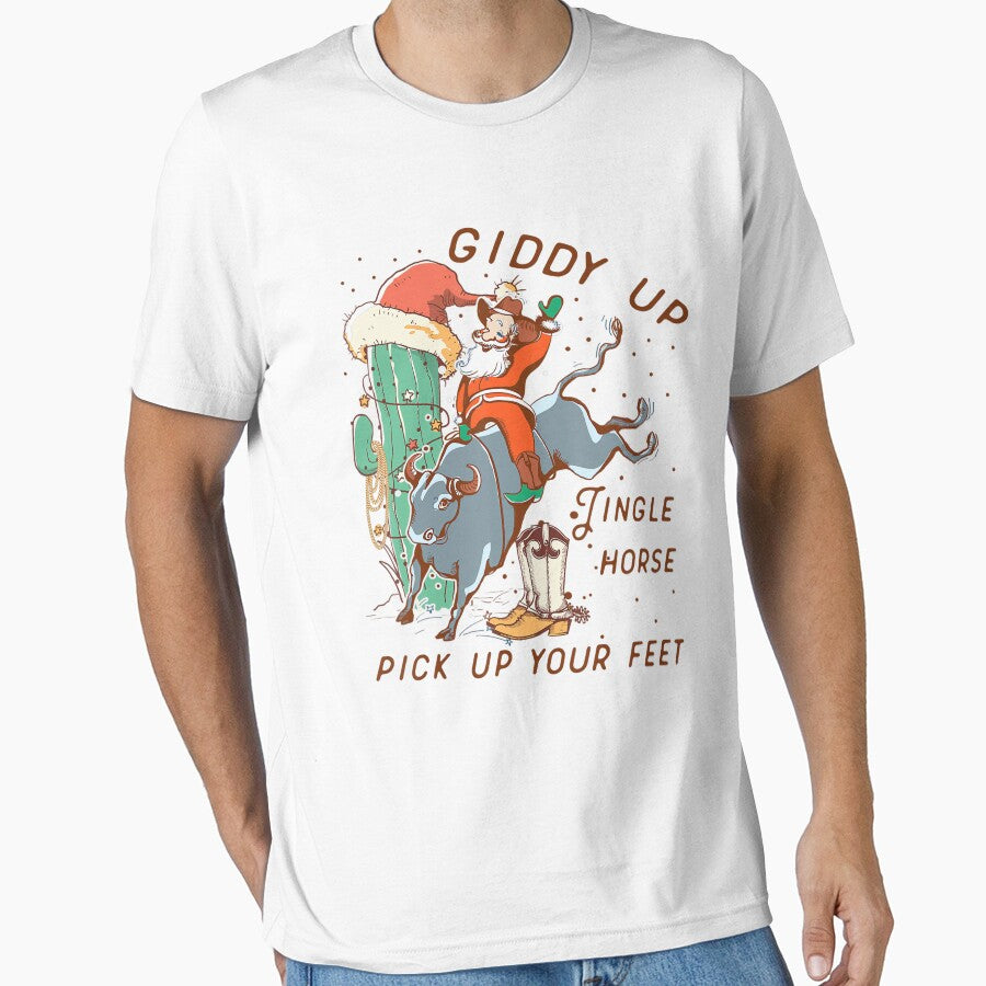 Howdy Cowboy Santa Giddy Up Jingle Horse Pick Up Your Feet by NetlandWewerka