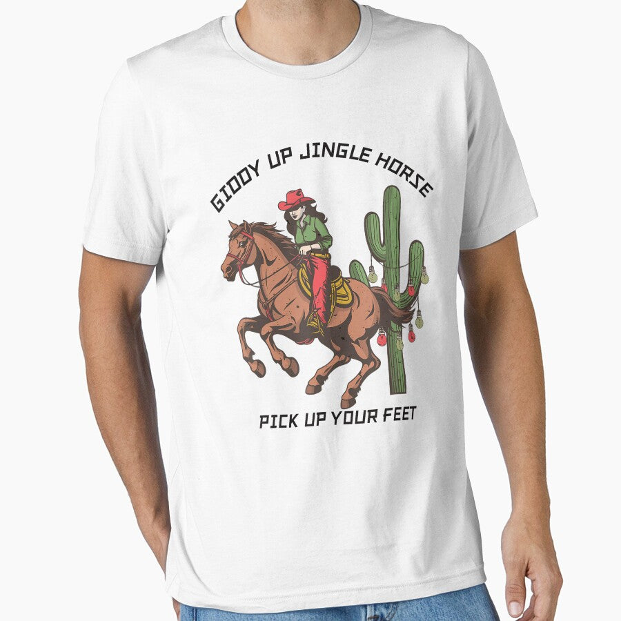 Giddy Up Jingle Horse Pick Up Your Feet Christmas Cowgirl by NetlandWewerka