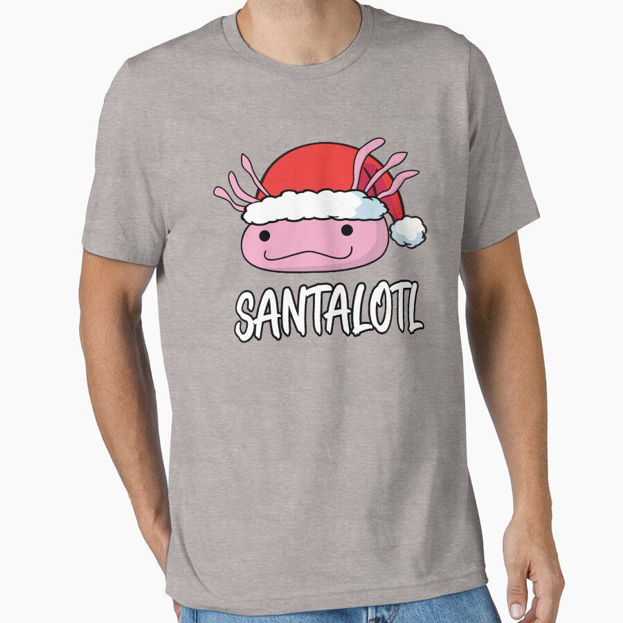 Funny Christmas Santalotl Axolotl Lovers T-Shirt by Cooltees4u1