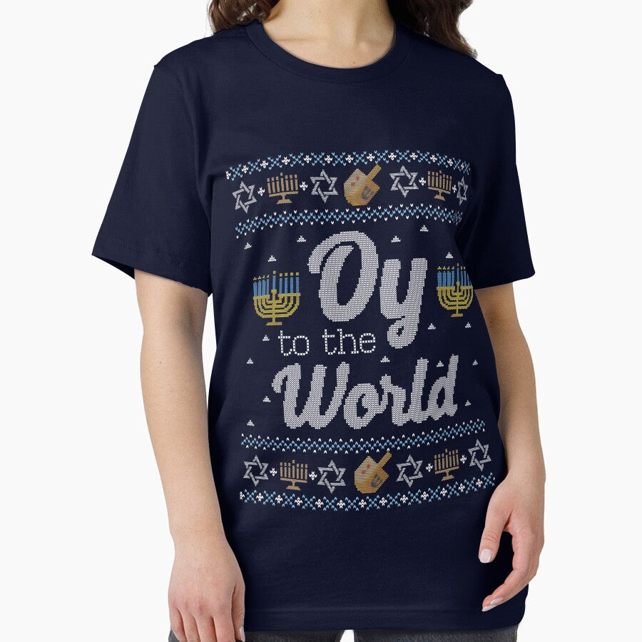Ugly Hanukkah Sweater, Oy to the World, Funny Jewish shirt by taraJcreative