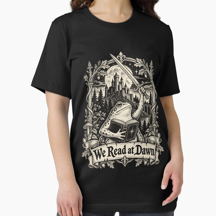 We Read At Dawn Dark Academia Frog Fantasy Bookworm Design by ZaDonShop