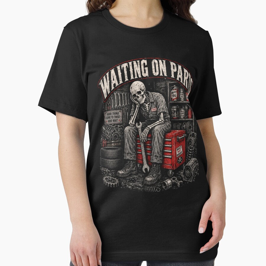 Funny Waiting On Parts Mechanic Skeleton Auto Repair Life by will freed18
