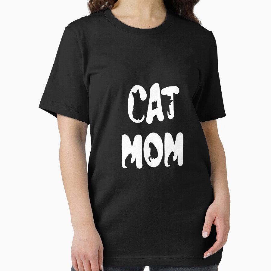 Cat Mom White Text Design with Cats Placed Inside The Text by jonrdesign