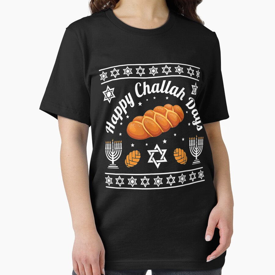 Happy Challah Days Hanukkah T-Shirt by Blank-Branson