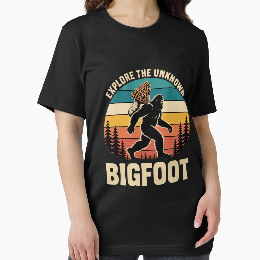 Bigfoot Foraging Morels Sasquatch Mycology Morel Mushroom by lilLilaBatArt