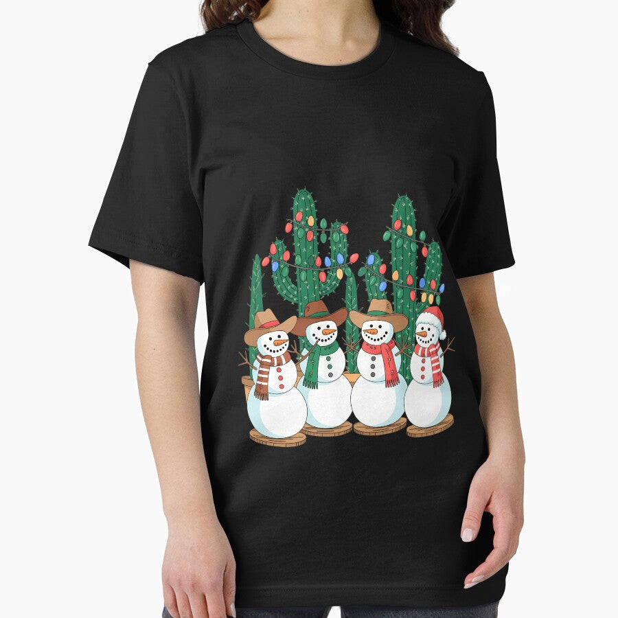 Snowman Howdy Western Christmas Cowboy Cowgirl Tank by georgiaarsnal