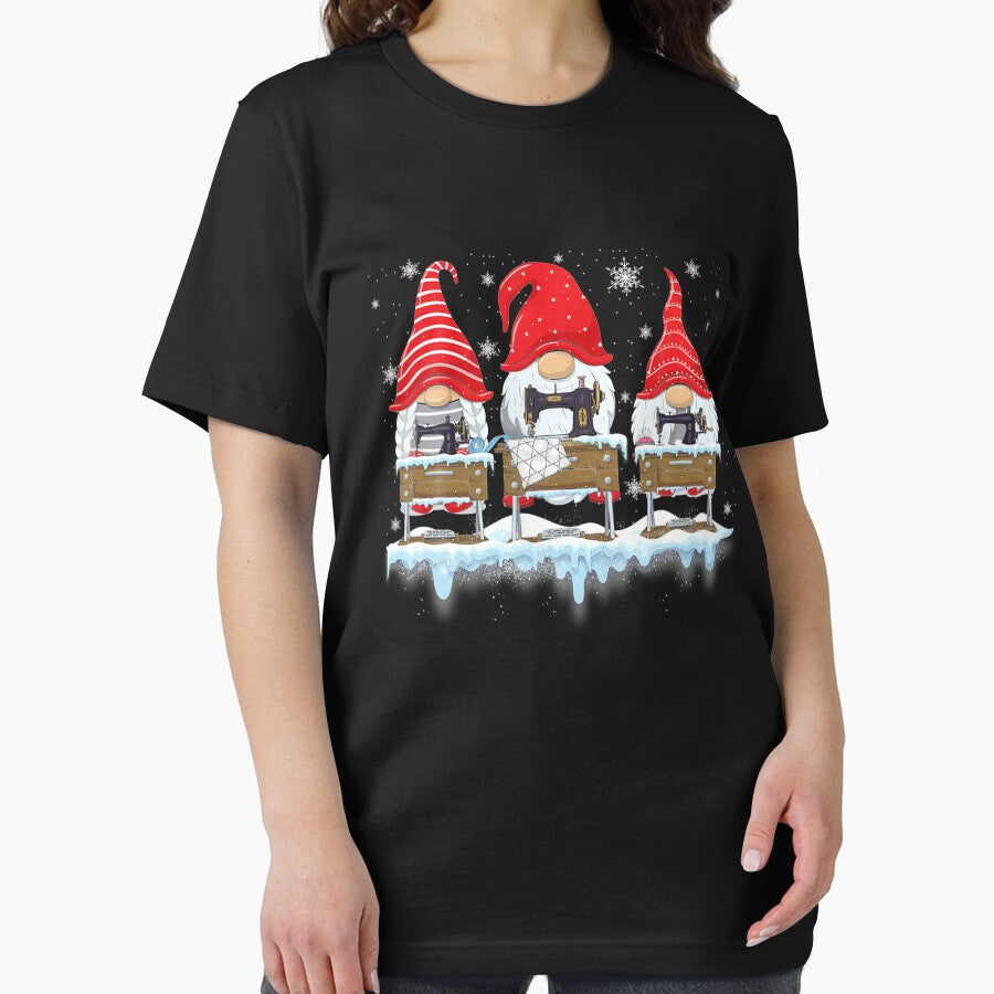 Cute Sewing Gnomes Santa Quilting Xmas Funny Christmas by Charles Brian