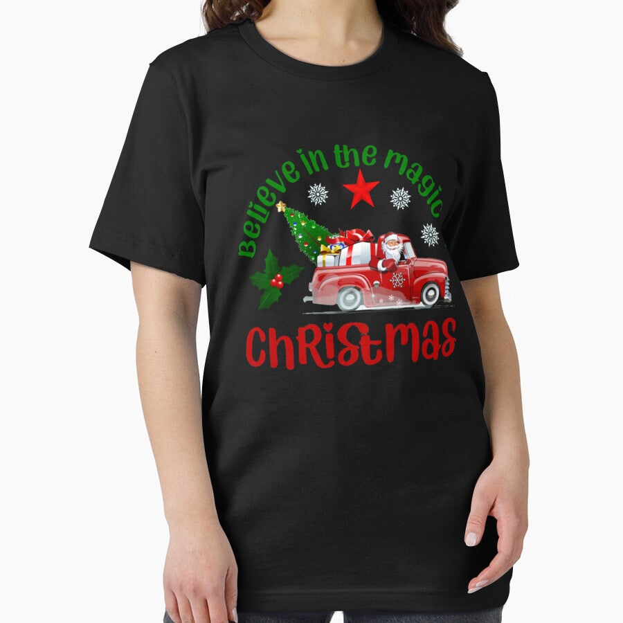 Believe in the magic of Christmas, Santa in Red truck quote by ainegonza