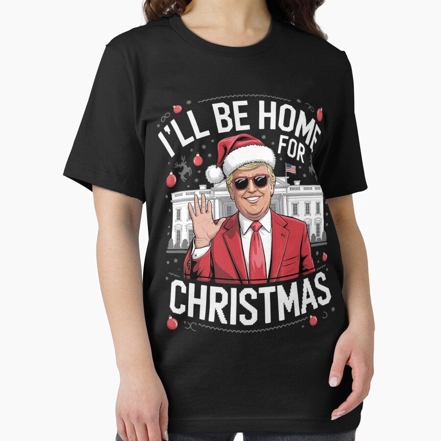 I'll Be Home For Christmas Santa Trump Xmas Pajamas4 by Charidana