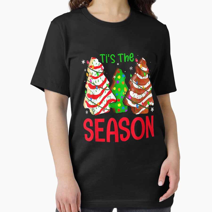 Little Tis' The Season Christmas Tree Cakes Debbie Xmas T-Shirt by Francois-Lemann
