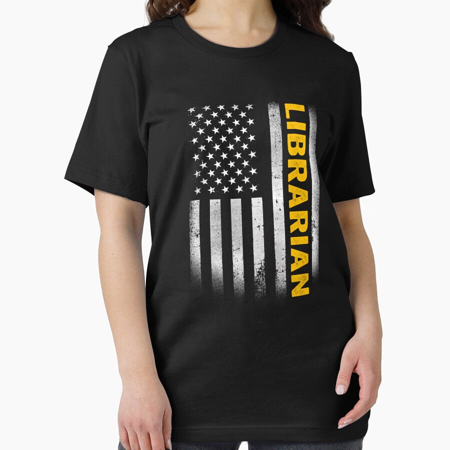 librarian Dad American Flag, Vintage USA librarian American Flag, librarian Dad Mens Womens Girls Christmas Fathers Day Gift by xlnv