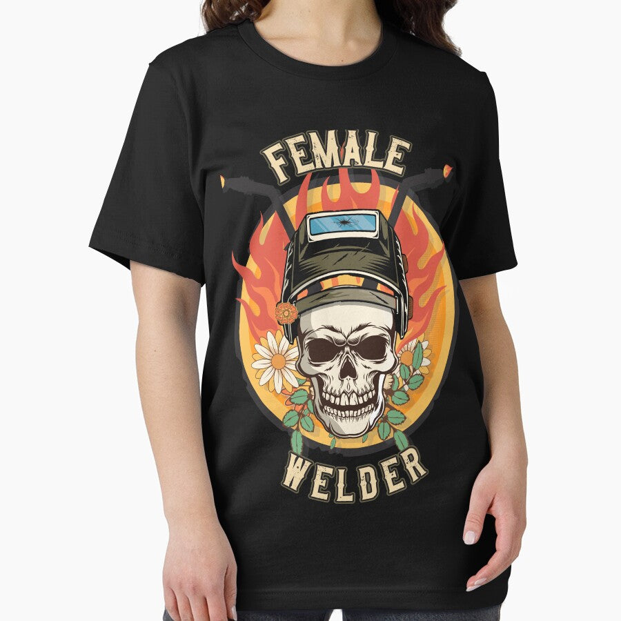 Welders skull woman sarcastic floral retro quote  female welder by HomeCoquette