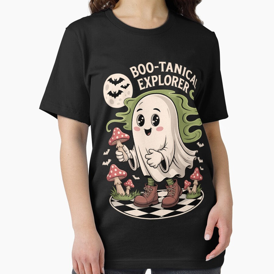 Boo-tanical Explorer Funny Mushroom Foraging Ghost by Sea4Adventures